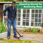 Pragmatist Garden Shovel, Ice Scraper, Multifunctional Cleaning Shovel with 59" Adjustable Handle Heavy Duty Garden Tool for Lawn Edging, Scraping, Weed and Ice Removal