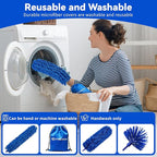 Dusters for Cleaning, Duster with Extension Pole 5 in 1 Kit, Cobweb Duster, Long Dusters for High Ceilings, Microfiber Dusters for Ceiling Fan, Blinds and Furniture