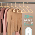 Sharpty Plastic Hangers Clothes Hangers for Clothing, Closet, Coats & Shirts - Notched, Durabl & Space Saving - for Everyday Standard Use, Room Essentials & Basics - 50 Pack - Beige