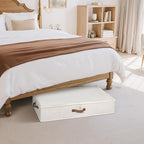 StorageWorks Underbed Storage with Lid, 2-Pack Under Bed Storage Containers for Clothes, Bedding, and Sweaters, Beige