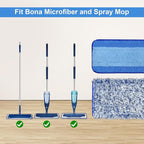 4 Pack Microfiber Cleaning Pad for Bona Mop Safe for Hardwood & Hard Surface Floors Dry Wet Floor Cleaning - Includes 2 Microfiber Cleaning Pad and 2 Dusting Pad - Microfiber Mop Pads for 18Inch Mop