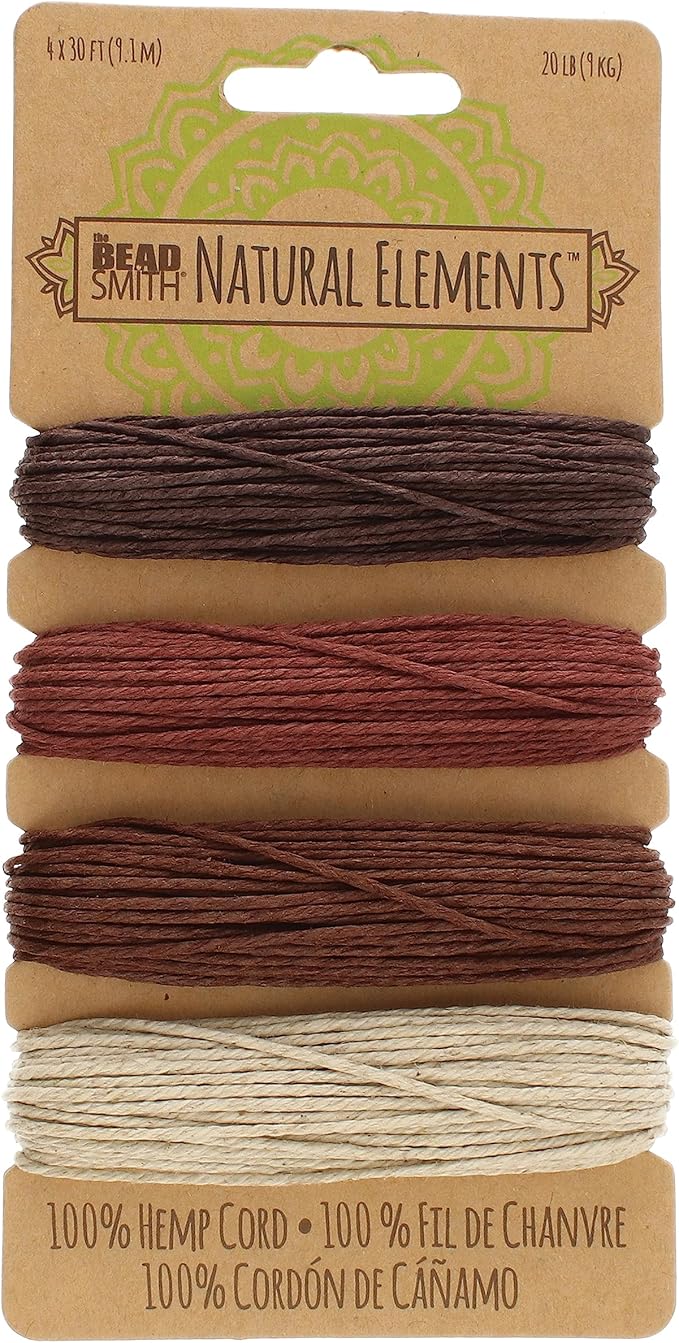 The Beadsmith 100% Hemp Cord – Bronze Colors – 1mm, 30 Foot Spool, 20LB Test Strength – Twine for Jewelry Making, Macrame, Paper Crafts, Gardening, Scrapbooking, Home Décor, DIY String Art & More