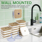 16 Pack Biodegradable Natural Kitchen Sponges, Compostable Cellulose & Coconut Square Scrubber, Dual Sided Dish Sponge for Washing Dishes, Eco Friendly