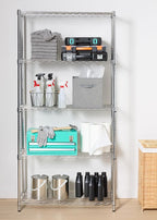 Amazon Basics 5-Shelf Adjustable Heavy Duty Steel Wire Rack Storage Shelving Organizer for Kitchen, Garage, 36" L x 14" W x 72" H, Chrome