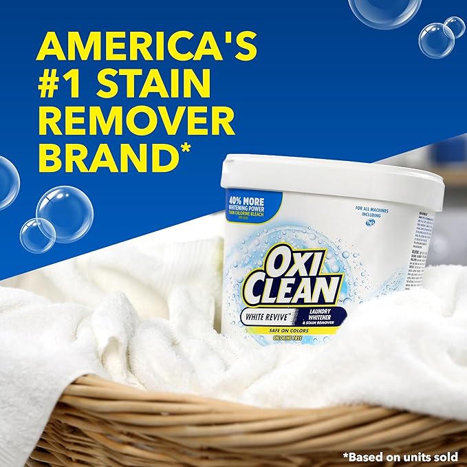 OxiClean Whitener and Stain Remover Power Paks | White Revive | 24 Count | Pack of 2