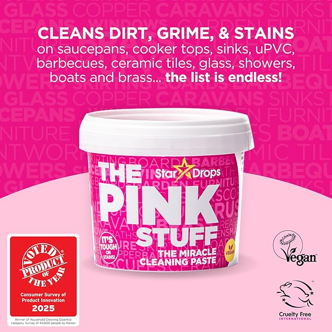 Stardrops - The Pink Stuff - The Miracle Cleaning Paste, Multi-Purpose Spray, And Bathroom Foam 3-Pack Bundle