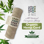 100% Organic Hemp Cord, Twine, String for Jewelry, Beading, Macrame, Crafts, 23 Bees (10 lb.) Natural