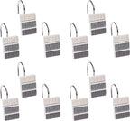 Zahari Home 13pc Modern Line Shower Curtain Set - Gray Luxury Contemporary Shower Curtains with Unique Design & 12 Hooks