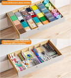 Yieach 4 Pack 3.2 Inch Shallow Acrylic Drawer Dividers for Clothes,Expandable Deep Dresser Dividers From 15 to 21'',Adjustable Drawer Separators for Dresser,Nursery and Baby Clothing,Sock,Underwear
