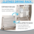 Household Indoor Folding Clothes Drying Rack, Dry Laundry and Hang Clothes,Towel Rack for Storage (White)