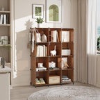 AWTATOS Cube Storage Organizer, Storage Cubes Shelves Bookshelf, 12 Cube Closet Organizers and Storage, DIY Stackable Plastic Clothes Organizer Shelving for Bedroom, Home, Cocoa Brown