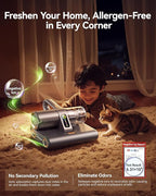 PureMatt Pro 35Kpa Max Suction AI Mattress Vacuum [100% Allergen, Dust Mite & Pet Hair Removal] Bed Vacuum Cleaner with UV Lights, Ultrasonic, HEPA Filter & Sensor, for Bed, Couch, Sofa, Corded, Gray