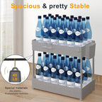 2 Pack Under Sink Organizer, Under Bathroom Cabinet Organizer with Hooks Hanging Cup, Multi-Purpose Storage Shelf for Kitchen Bathroom (Gray, XL)