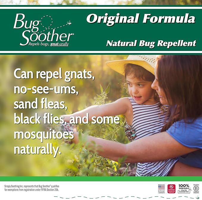 Bug Soother Spray (4 bottle, 2 oz) - Natural Mosquito, Gnat and Insect Deterrent & Repellent with Essential Oils - 100% DEET-Free Safe for Adults & Environment - Made in USA - Includes 1 bottle 1 oz