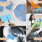 6 Pcs Kitchen Sponges for Dishes Cleaning, Non Scratch for Non Stick Cookware, Compressed Natural Cellulose Sponges, Dish Washing Scrubbers, Scrubbing Pads for Household, Bathroom (Blue)