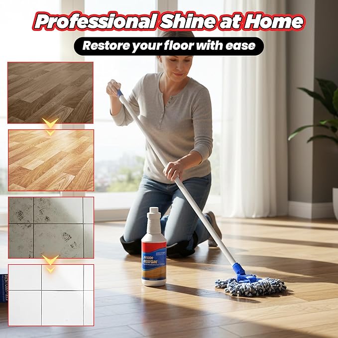 Floor Restore Cleaner - Floor Restorer & Polish for Tile, Shine Wood, Laminate, Vinyl, Bamboo - Flooring Protection Agent (2 pcs)