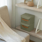 Decorative Linen Storage Boxes with Lids - Spacious Set of 2 Organizer Bins for Your Home Decor - The Perfect Small Container to Safely Store Photos, Documents and Memory Box Keepsakes in Style