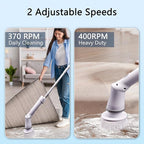 Electric Spin Scrubber,Cordless Power Cleaning Brush with 6 Brush Heads-Dual Speed,IPX7 Waterproof Adjustable Extension Handle,Bathroom Shower Scrubber for Grout,Tile,Tub, Floor,Car