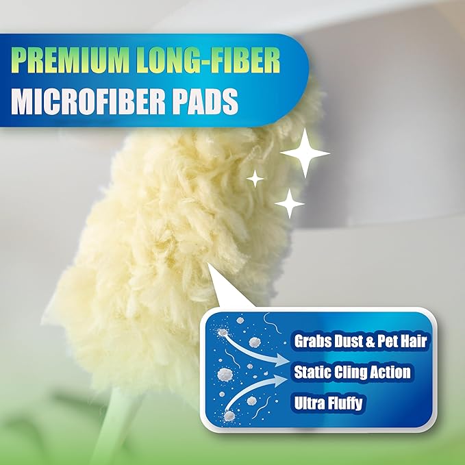40 Count Disposable Microfiber Duster Refills for Swiffer - 360° Heavy Duty Refills (Handle Not Included)