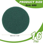 Power Scrub Pads, Scrubbing Pads 400 Grits Scouring Discs - Fitting for (Home Kitchen Cleaning - Drill Attachment - Scrubber Replacement) 16 Pcs & 4 Inch & Dark Green
