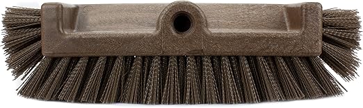 SPARTA Multi-Level Tile Scrub Brush 12" Wide Brush Head, Heavy-Duty Tile Cleaning Brush with End Bristles for Commercial Tiles, Tubs and Floor, Plastic, 12 Inches, Brown