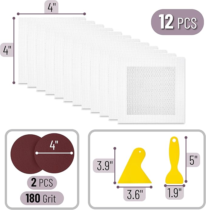 Bates- Drywall Repair Kit, 16 pcs, 4Inch, Dry Wall Patch Kits, Wall Repair Patch Kit, Wall Patch Repair Kit, Drywall Hole Patch, Drywall Patch Kit, Wall Hole Repair Kit, Drywall Patch Hole