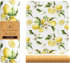 Reusable Paper Towels (12"x10”) - Soft Absorbent 100% Cloth Paper Towels- Washable Paper Towels Rolls w/Cardboard Roll-Reusable Napkins Washable- Dish Cloths (Vintage Lemons, 12x10inch)