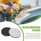 Power Scrub Pads, Scrubbing Pads 1000 Grits Scouring Discs - Fitting for (Home Kitchen Cleaning - Drill Attachment - Scrubber Replacement) 16 Pcs & 4 Inch & Gray