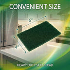 Amazon Basics Heavy Duty Scour Pads, Dish Scrubber for Kitchen + Outdoor, 4 Count, Pack of 1