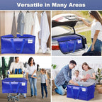 StorageRight Heavy Duty Moving Boxes-Moving Bags with Zipper, Reinforced Handles and Tag Pocket-Collapsible Moving Supplies-Totes for Storage Great for moving, Storage and Travel 93L(Blue-4 Pack)
