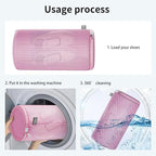 Kimmama Shoe Washing Machine Bag,Laundry Shoes Bags,Sneaker Wash Protector Sack,Sandwish Mesh,Pink,8x15"