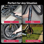 Car Vacuum, 12000Pa 2-in-1 Cleaner & Tire Inflator 150PSI, 60W Brushless Motor, Cordless Handheld Vacuum & Air Pump with Pressure Gauge, LED Light, Multi-Nozzles for Car, Home, Office