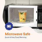 Stack Man [60-Sets] Plastic Deli Food Storage Containers with Airtight Lids Combo Set | 32 oz | 16 oz | 8 oz. | Disposable Plastic Takeout Containers for Soup - Freezer, Microwave and Dishwasher Safe