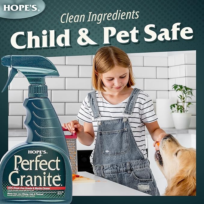 HOPE'S Perfect Granite & Marble Countertop Cleaner Refill, Stain Remover and Polish, Streak-Free, Ammonia-Free, 67.6 Ounce, Pack of 1