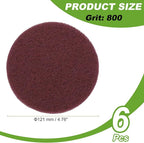 Power Scrub Pads, Scrubbing Pads 800 Grits Scouring Discs - Fitting for (Home Kitchen Cleaning - Drill Attachment - Scrubber Replacement) 6 Pcs & 5 Inch & Dark Red
