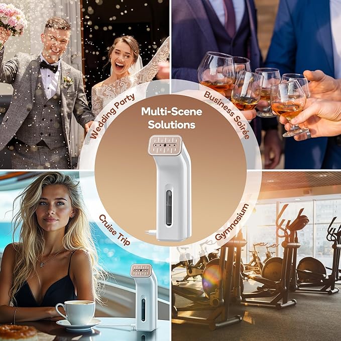 Newbealer 2in1 Steamer and Dry Iron for Beginners, Horizontal & Vertical Clothes Steamer, Non-Stick Ceramic Soleplate, 170ml Garment Wrinkle Remover, Auto-off, 1.2lbs (120V Only)