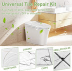 Surface Repair Kit for Tubs, Tiles, Countertops - Fixes Chips, Cracks, Scratches, Holes (Fiberglass, Porcelain, Stone, Acrylic)