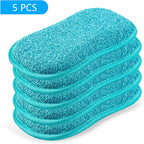 Kitchen Dish Sponge Scrubber Non Scratch, Dishcloth No Odor Reusable Washable Multipurpose Scrub Pads Sponges Heavy Duty for Dawn Dish Soap Cleaning of Sink Pans