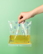 24/7 Bags- Quart Zip Storage Bags, 150 Count with Patterns, 4 Unique Fun Designs, Zero BPA, Lunch, Trips, Parties & More