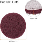 HARFINGTON 20pcs Scrubber Scouring Pads 500 Grits 2 Inch Drill Power Brush Hoop and Loop Surface Conditioning Disc Drill Scuffing Disc Scrub Pads for Home Kitchen Cleaning, Dark Red