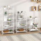 5 Tier Metal Shelf Storage Shelves Living Room Bookshelf Bathroom Corner Storage Rack for Kitchen,Indoor Plant Stand (Matte White, 5 Tier)