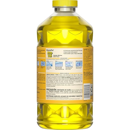 Pine-Sol Multi-Surface Cleaner, CloroxPro, 2x Concentrated Formula, All-Purpose Cleaner, Lemon Fresh, 80 Fl Oz, Pack of 3