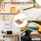 Broom with Dustpan Combo Set Pink Mini Hand Broom and Dustpan Set for Home Desktop Sofa Pet Household Care Camping (White+Pink M3)
