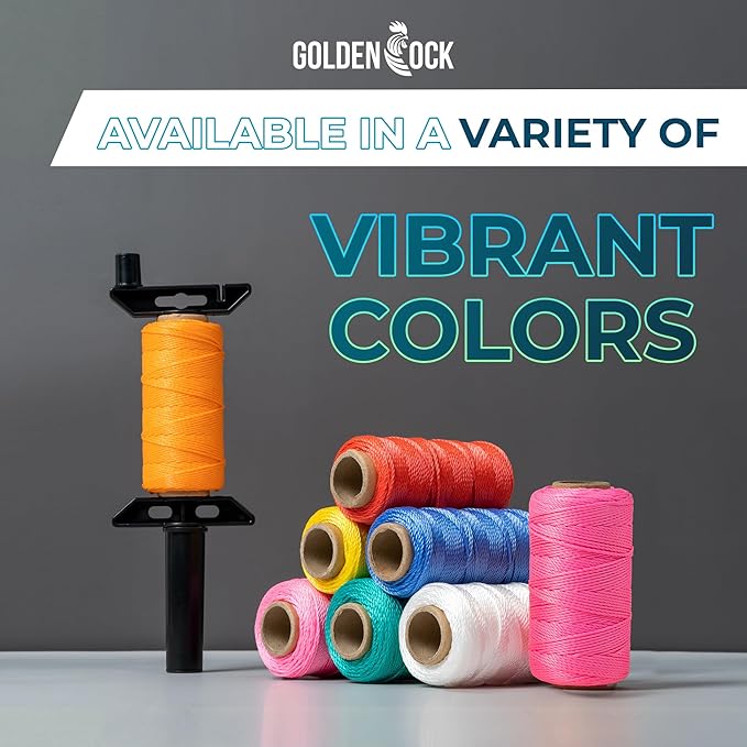 Pink Mason Line String – 393ft, 1.3mm Thick Twisted Polypropylene – Durable Construction Twine for Laying Bricks, Blocks, Fences in Gardening, DIY & Landscaping Projects