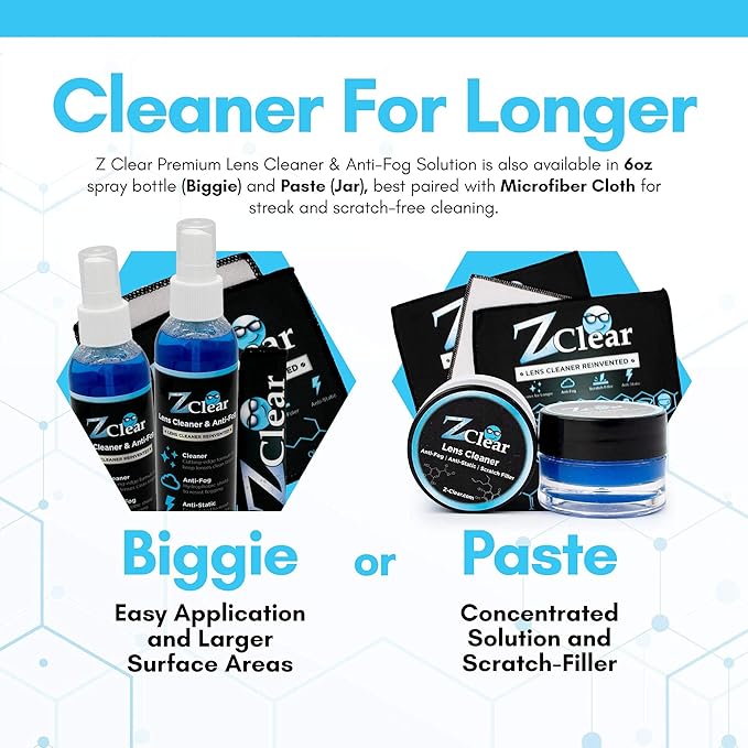 Anti-Fog 6oz Spray | Eye glasses cleaner | Goggles anti fog | Sunglasses cleaner | Windshields | Mirrors | Visors | Safe for all Lenses |+ With Microfiber Cloth