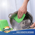Scrub and Wipe Cleaning Sponges [10 Pack] – SCRUBIT Dual Sided Scouring Pad and Sponge - Reusable Kitchen Scrubbing Sponges for Dishes, Pots, Pans Utensils & Non-Stick Cookware (Blue)