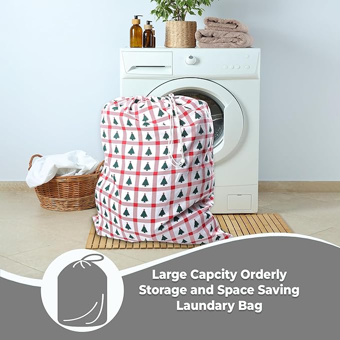 Urban Villa Laundry Bag Canvas|Dirty Clothes Travel Laundry Bag|Machine Washable|Reusable College Hostel Hamper Liner Bag for Garments Delicates Drawstring Closure 1 Pack Tree Print|Size 28X36 Inches