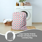 Urban Villa Laundry Bag Canvas|Dirty Clothes Travel Laundry Bag|Machine Washable|Reusable College Hostel Hamper Liner Bag for Garments Delicates Drawstring Closure 4 Pack Tree Print|Size 28X36 Inches