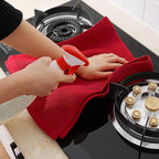 Homaxy 100% Cotton Waffle Weave Kitchen Dish Towels, Ultra Soft Absorbent Quick Drying Cleaning Towel, 13 x 28 Inches, 12-Pack, Red