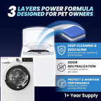 Washer & Dishwasher Cleaner Tablets - 2-in-1 Deep Cleaning for Pet Owners - Remove Pet Hair, Smells & Hard Water Build-Up - HE & Septic Safe - Scented Descaler Pods with Citric Acid - 56 Tabs, Citrus